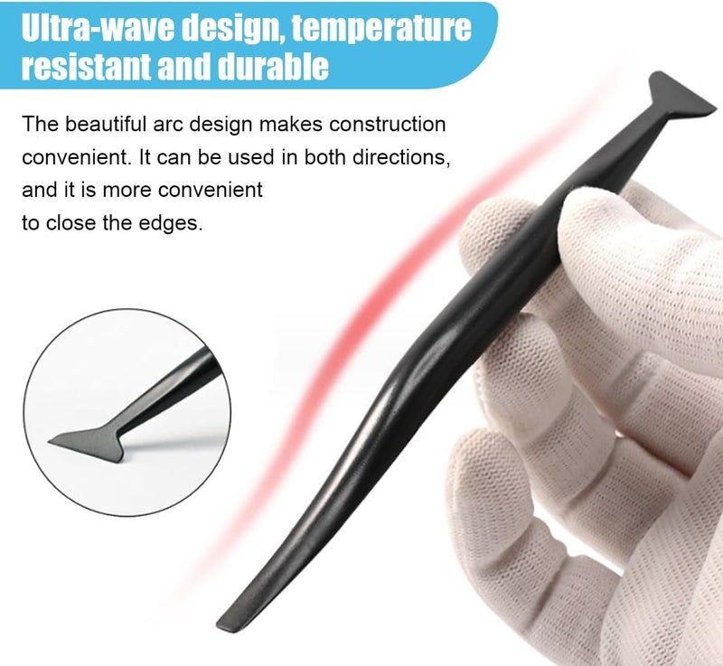 GLSOWEE 3PCS Car Micro Squeegee Curves Slot Tint Tool Set, Auto Vinyl Wrap Tool Kit, 3 in 1 Flexible Vinyl Applicator Tool with Different Hardness for Car Wrapping, Window Tinting - Image 4